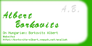 albert borkovits business card